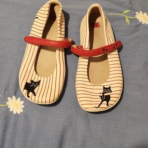 Camper Red and Cream Dress Shoes with Whimsical Design